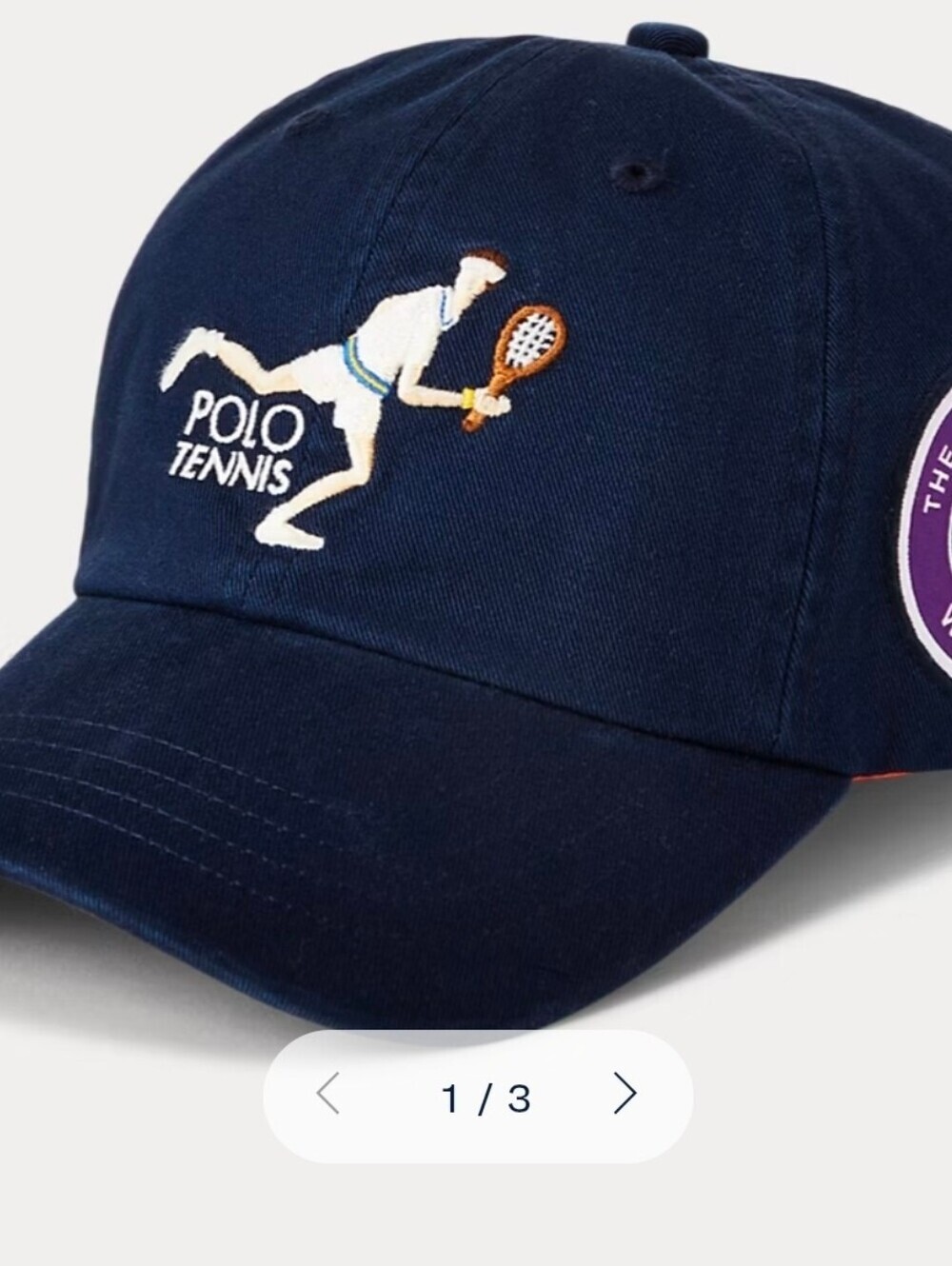 Polo Tennis Wimbledon Chino Ball Cap Adjustable Strapback Navy Blue NWT Rare